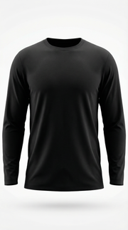 Black long-sleeve shirt on a white background